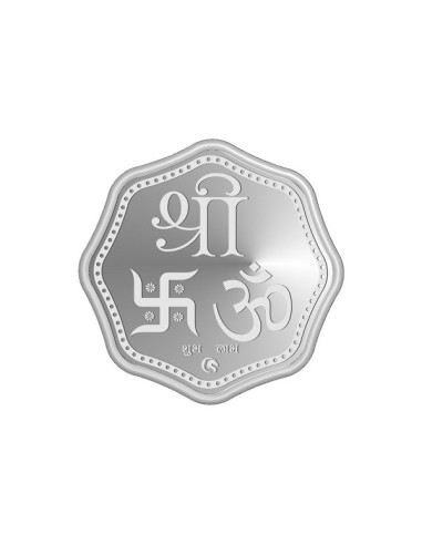 Octagon Trimurti Silver Coin Of 10 Grams in 999 Purity Fineness