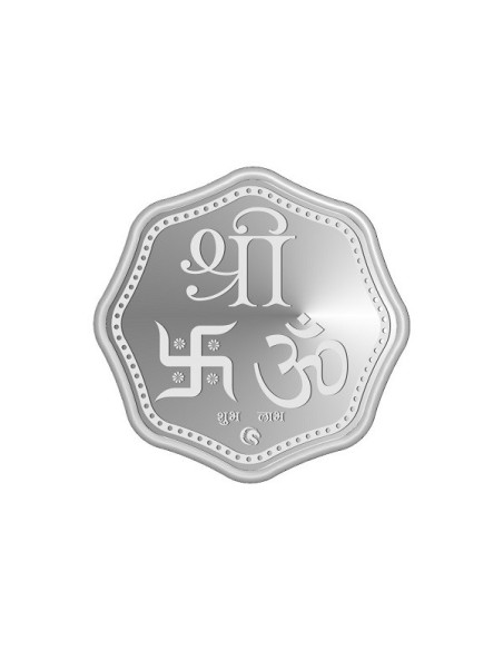 Octagon Trimurti Silver Coin Of 10 Grams in 999 Purity Fineness
