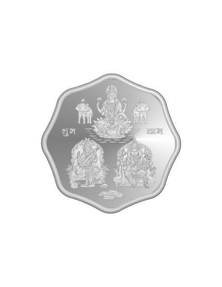 Octagon Trimurti Silver Coin Of 10 Grams in 999 Purity Fineness