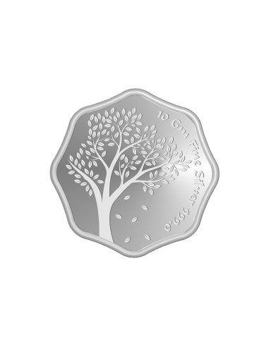 Octagon Mahavir Silver Coin Of 10 Grams in 999 Purity Fineness