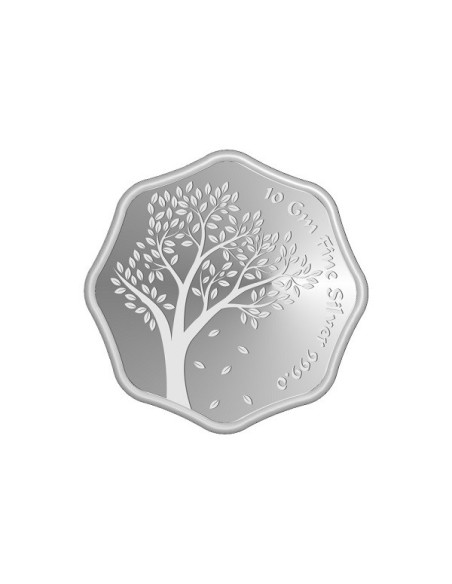 Octagon Mahavir Silver Coin Of 10 Grams in 999 Purity Fineness