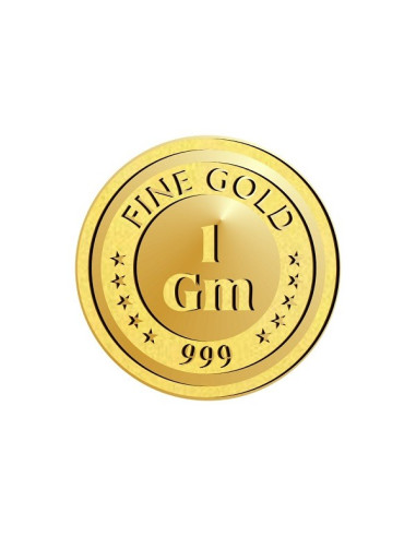 Flower Gold Coin Of 1 Gram 24Kt Gold 999 Purity Fineness