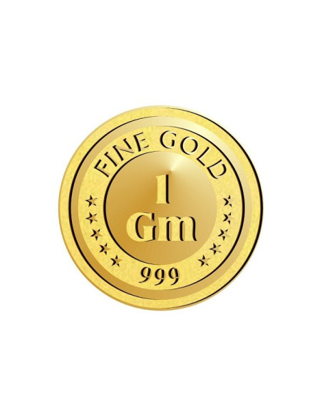 Flower Gold Coin Of 1 Gram 24Kt Gold 999 Purity Fineness