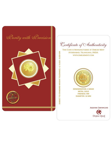 Flower Gold Coin Of 2 Gram 24Kt Gold 999 Purity Fineness