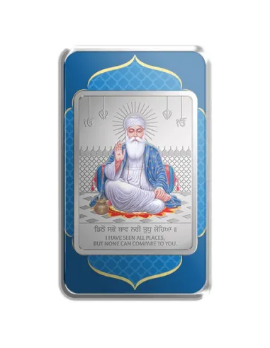MMTC PAMP Silver Color Coin Gurunanak Dev Ji of 20 Gram in 999.9 Purity / Fineness