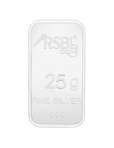 RSBL Silver Bar of 25 Grams in 24Kt 999 Purity Fineness
