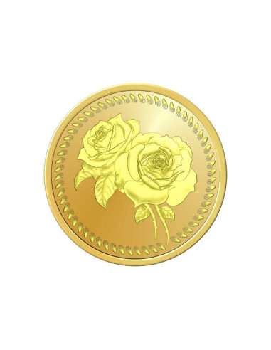 Flower Gold Coin Of 1 Gram 24Kt Gold 999 Purity Fineness