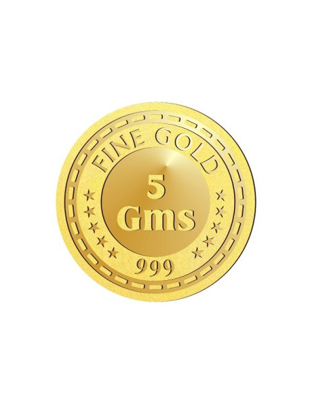 Flower Gold Coin Of 5 Gram 24Kt Gold 999 Purity Fineness