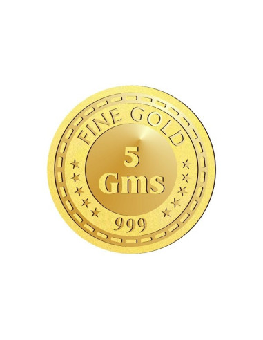 Lakshmi Gold Coin Of 5 Gram 24Kt Gold 999 Purity Fineness
