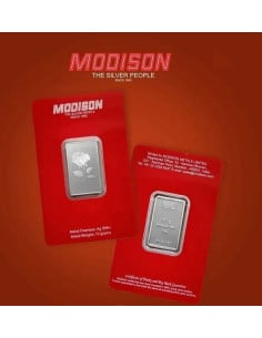 Modison Silver Bar of 10 Grams in 24Kt 999 Purity Fineness in Certicard