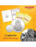 Modison Ganesh Silver Coin of 20 Grams in 24Kt 999 Purity Fineness in Certicard