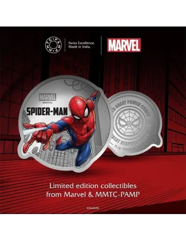 MMTC PAMP Marvel Spider Man Colored Silver Coin 1 oz / 31.10gm in 999.9 Purity