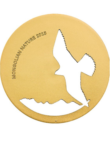 Mongolian Nature 2015  Falco cherrug in 0.925 gm Silver By CIT Mint