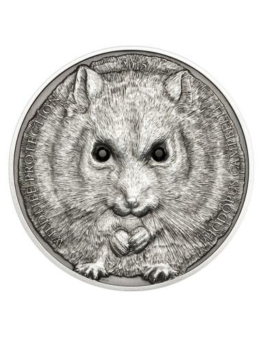 Mongolian CAMPBELL HAMSTER Dwarf Wildlife Protection Silver Coin 2015 By CIT Mint