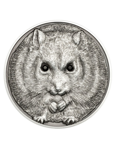 Mongolian CAMPBELL HAMSTER Dwarf Wildlife Protection Silver Coin 2015 By CIT Mint