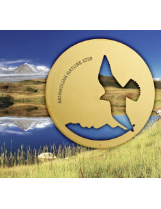 Mongolian Nature Falco cherrug 2015 in 0.925 gm Silver Coin By CIT Mint