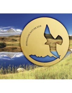 Mongolian Nature Falco cherrug 2015  in 0.925 gm Silver Coin By CIT Mint