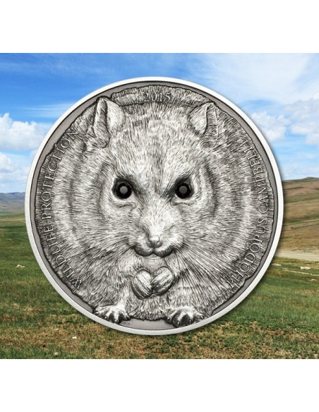 Mongolian CAMPBELL HAMSTER Dwarf Wildlife Protection Silver Coin 2015 By CIT Mint