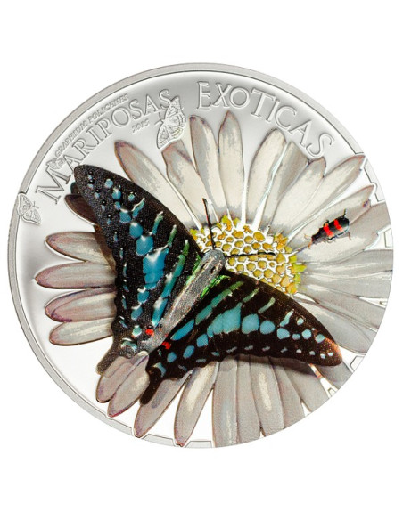 Butterflies in 3D Silver Coin 2015  25grams  925 Purity By Equatorial Guinea