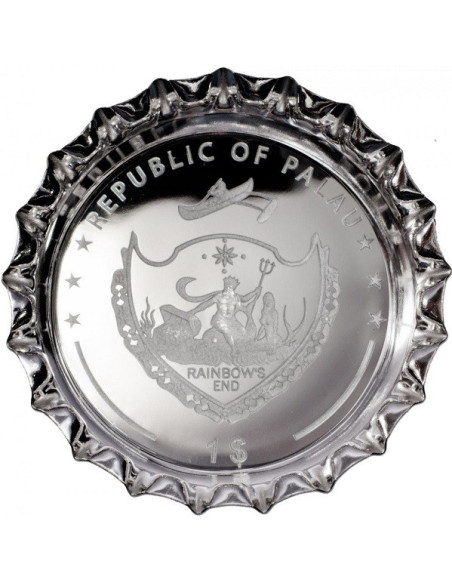 Bavarian Purity Law 500 Years Cap Beer Silver Coin 2016  2.50gm 999 Purity By Palau