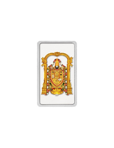 Kundan Color Tirupati Silver Bar of 50 Gram in 999.9 Purity / Fineness in Certi Card
