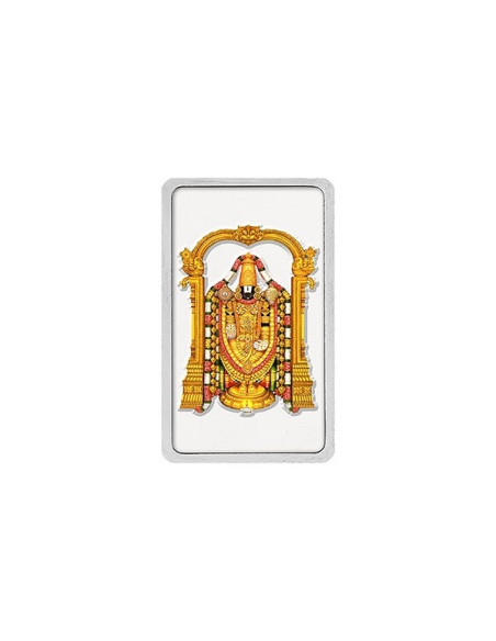 Kundan Color Tirupati Silver Bar of 50 Gram in 999.9 Purity / Fineness in Certi Card