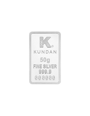 Kundan Color Tirupati Silver Bar of 50 Gram in 999.9 Purity / Fineness in Certi Card