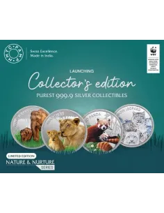 MMTC PAMP WWF India Nurture Series 2022 Silver Coin 1 oz / 31.10 gm in 999.9 Purity Set of Four