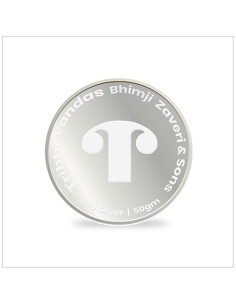 Tribhovandas Bhimji Zaveri Silver Coin of 50 Grams in 999 Purity Fineness