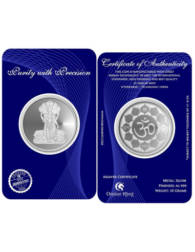 Omkar Mint Vishnu Ji Silver Coin of 10 Grams in 999 Purity Fineness