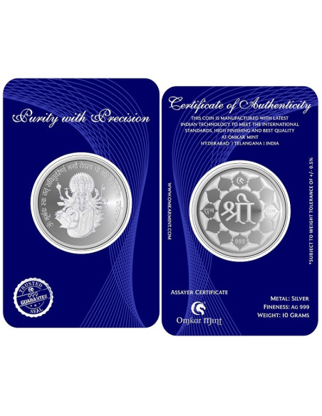 Omkar Mint Gayatri Mata Silver Coin of 10 Grams in 999 Purity Fineness
