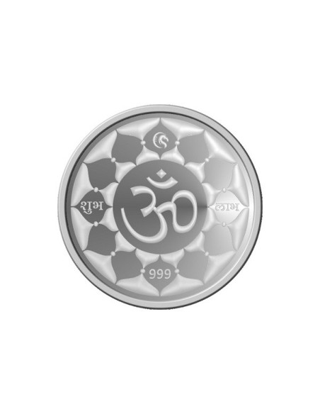 Omkar Mint Shiv Parvati Silver Coin of 10 Grams in 999 Purity Fineness