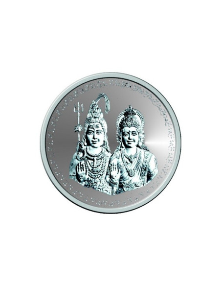 Omkar Mint Shiv Parvati Silver Coin of 10 Grams in 999 Purity Fineness