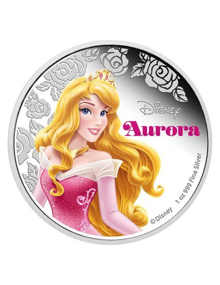 Disney Princess Aurora 2015 1 Ounce/ 31.10 gms  999 Purity By Niue Island