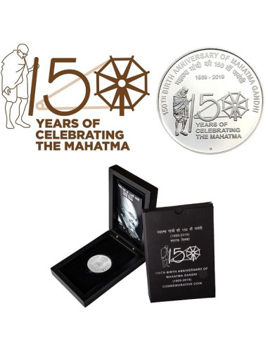 SPMCIL150 th Birth Anniversary of Mahatma Gandhi Silver Coin of 40 grams in 999 Purity 
