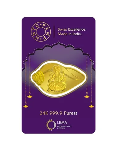 MMTC-PAMP Lakshmi Shankh Shape Gold Coin Of 20 Grams 24 Karat in 9999 Purity / Fineness