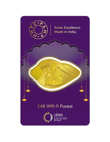 MMTC-PAMP Lakshmi Shankh Shape Gold Coin Of 20 Grams 24 Karat in 9999 Purity / Fineness