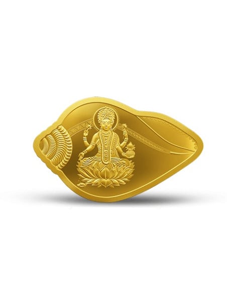 MMTC-PAMP Lakshmi Ganesh Shankh Shape Gold Coin Of 10 Grams in 24 Karat  999.9 Purity / Fineness