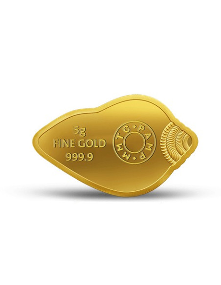 MMTC-PAMP Lakshmi Ganesh Shankh Shape Gold Coin Of 10 Grams in 24 Karat  999.9 Purity / Fineness