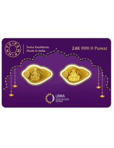 MMTC-PAMP Lakshmi Ganesh Shankh Shape Gold Coin Of 10 Grams [ 5 grams x 2 ] in 24 Karat  999.9 Purity / Fineness