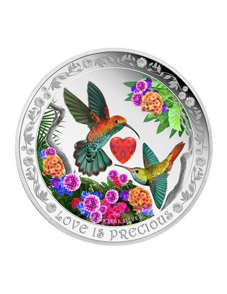 Love is Precious Hummingbirds 2016  1 Ounce/ 31.10 gms  999 Purity By Niue Island