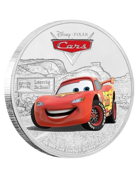 Disney Pixar Cars McQueen 2017 1 Ounce/ 31.10 gms 999 Purity By Niue Island