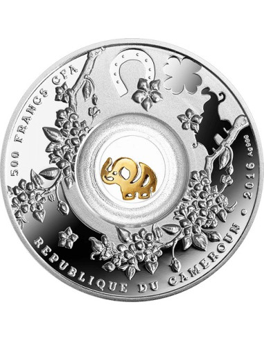 Seven Elephant 2016 14.14 gms  999 Purity By Republic of Cameroon