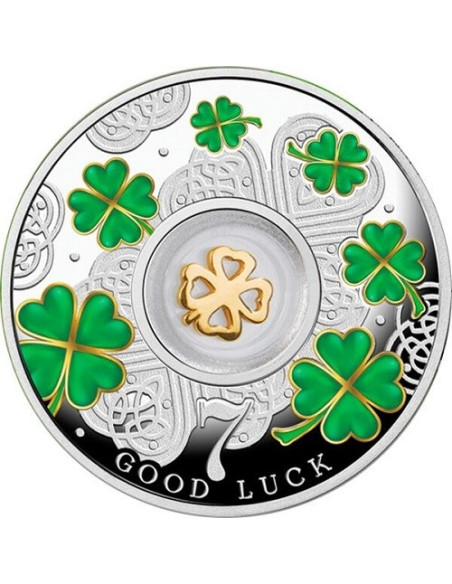 Seven Four leaf Clovers 2016 14.14 gms  999 Purity By Republic of Cameroon