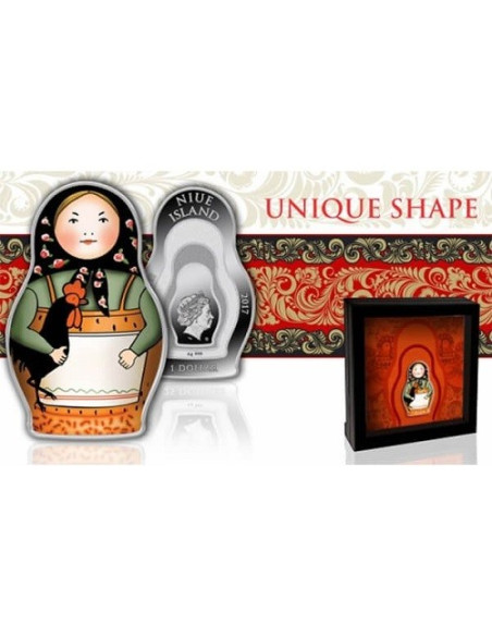 Matryoshka Silver Coin  2017  31.10 gms  999 Purity By Niue Island