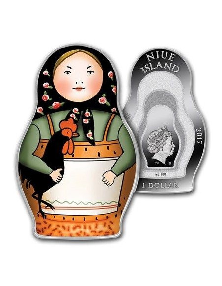 Matryoshka Silver Coin  2017  31.10 gms  999 Purity By Niue Island