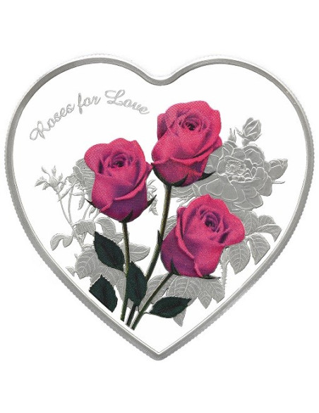 Roses For Love Silver Coin 2017  20 grams  999 Purity By Tokelau