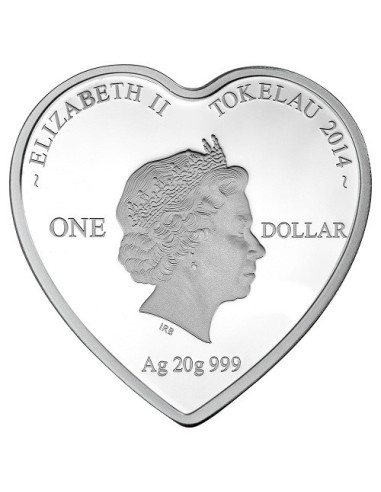 Love Unites Silver Coin 2014  20 grams  999 Purity By Tokelau