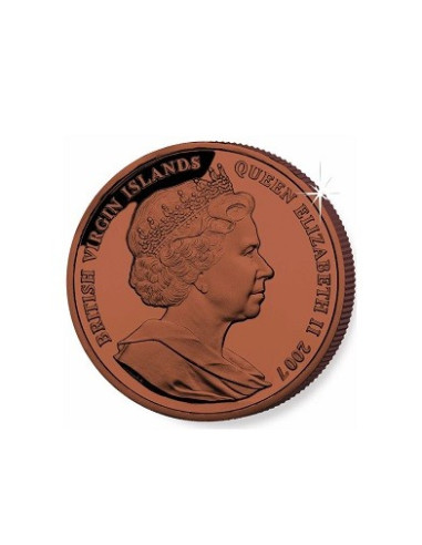 Benjamin Franklin Brown Titanium Stamp Coin 2007  10 grams 0.99 Purity By British Virgin Islands