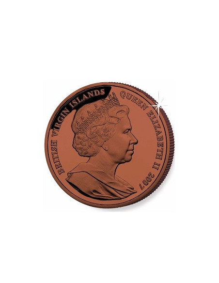 Benjamin Franklin Brown Titanium Stamp Coin 2007  10 grams 0.99 Purity By British Virgin Islands